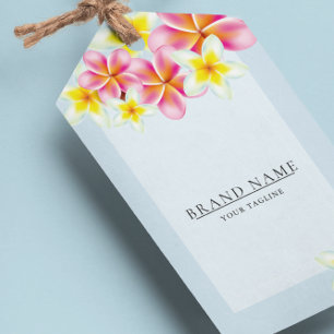 Tropical Plumeria Logotyp QR-kod Häng Märkre W/Str Presentetikett