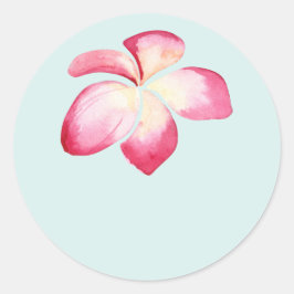 Tropical Plumeria Rosa Wedding Favor Stickers Runt Klistermärke