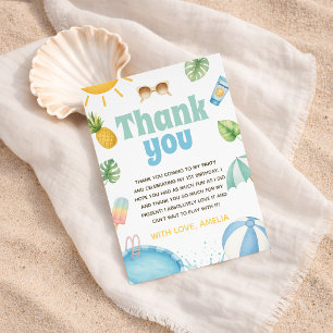 Tropical Pool Party Watercolor Tack Inbjudningar