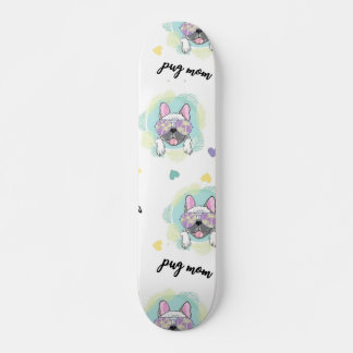 Tropical Pug Mönster Mini Skateboard Bräda 18,5 Cm