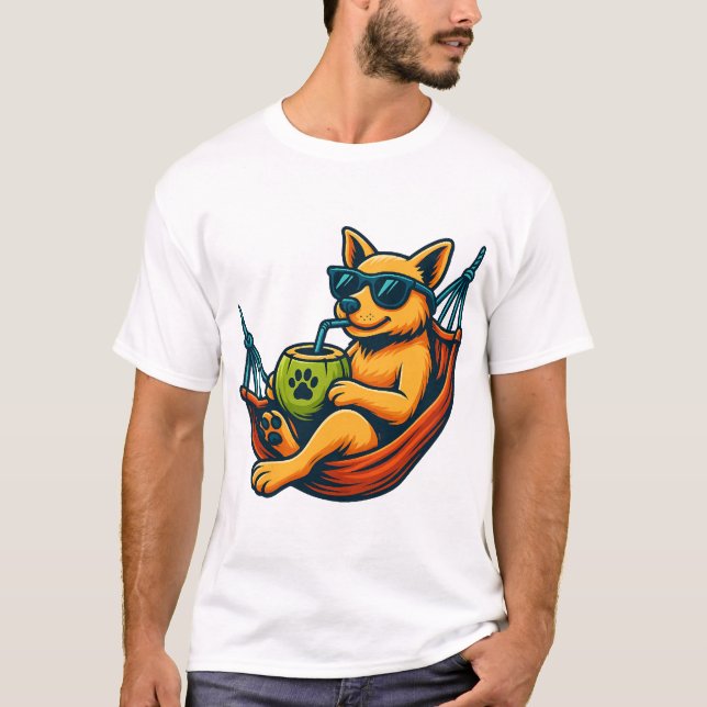 Tropical Pup Vibes T Shirt (Framsida)