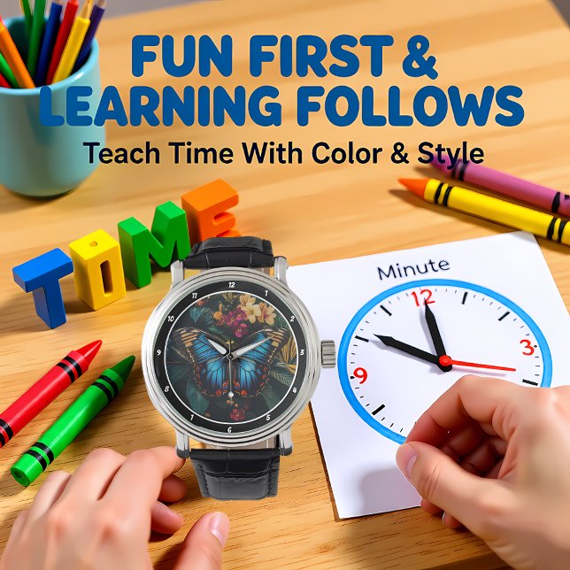 Tropical Radiance" - Blue Butterfly Armbandsur (Skapare uppladdad)