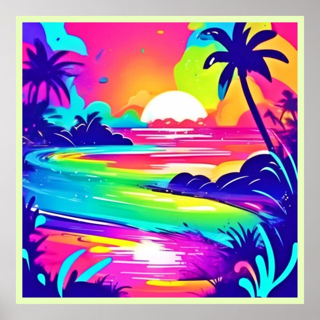 Tropical Rainbow Beach Dream Poster (Framsidan)