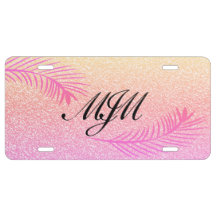 Tropical Rainbow Miami Monogrammed Faux Glitter