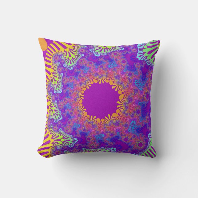 Tropical Rainbow Sunburst Dekorativ kudde (Framsida)