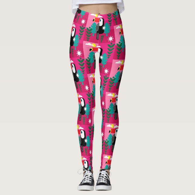 Tropical Rainforest Toucan Leggings (Framsida)