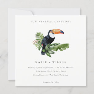 Tropical Rainforest Toucan Vow Renewal Inbjudan