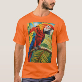 Tropical Red Macaw, Exotic Bird in Vibrant Colors  T Shirt