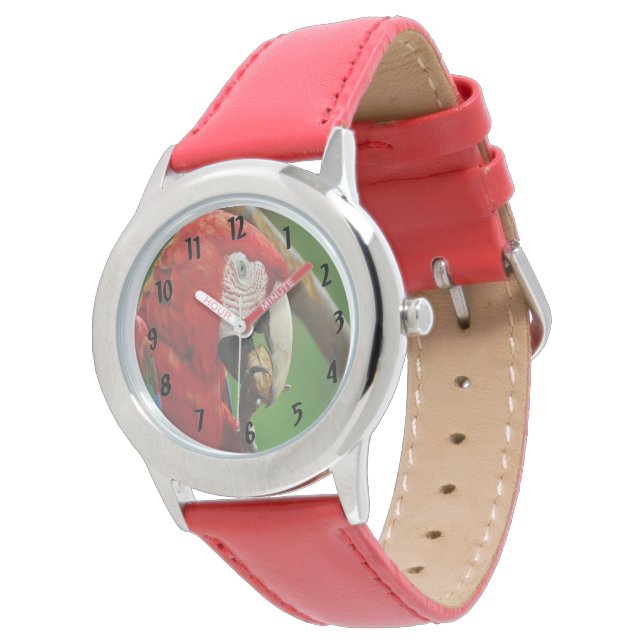 Tropical Red Parrot Armbandsur (Vinklad)