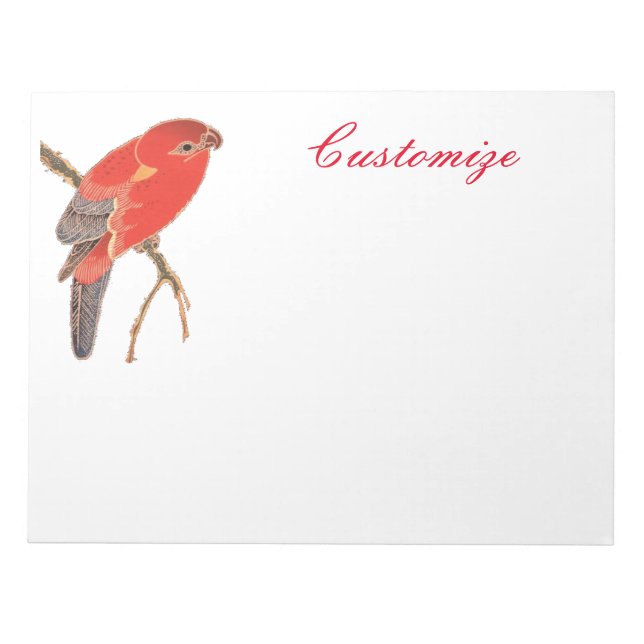 Tropical Red Parrot Thunder_Cove Anteckningsblock (Framsida)