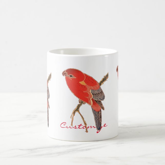 Tropical Red Parrot Thunder_Cove Classic Kaffemugg (Center)