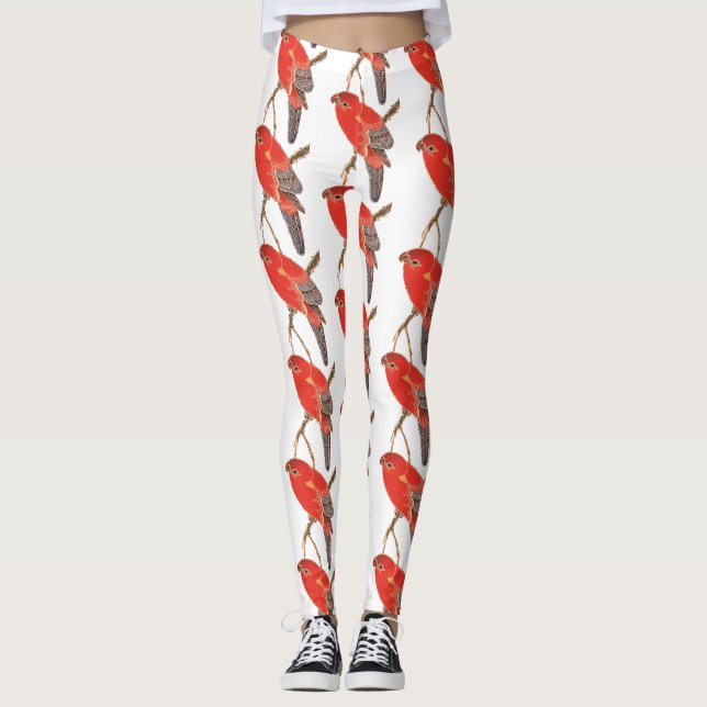 Tropical Red Parrot Thunder_Cove Leggings (Framsida)
