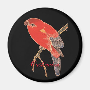 Tropical Red Parrot Thunder_Cove Magnet