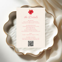 Tropical Retro Coastal Island Wedding Details Tilläggskort