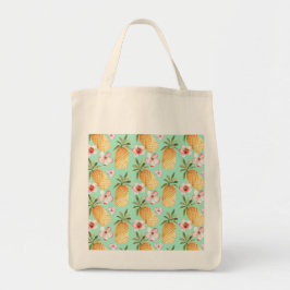 Tropical retro print on mint background tygkasse