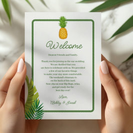 Tropical Retro Wedding Letter and Itinerary Program