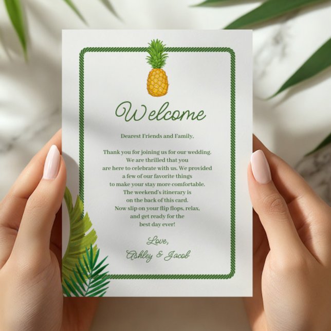Tropical Retro Wedding Letter and Itinerary Program (Skapare uppladdad)