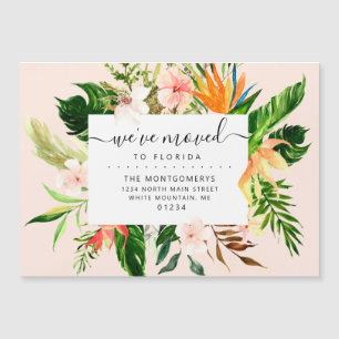 Tropical Rosa Blommigt Greenery Florida Flytta