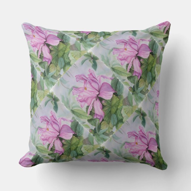 TROPICAL ROSA ORCHID PATIO PILLOW KUDDE (Framsida)