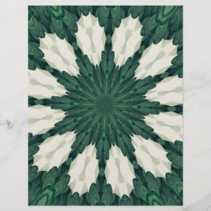 Tropical Sacramento Grönt och Silver Löv Mandala.