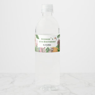 Tropical Safari Animal Birthday Vattenflaska Label Etikett