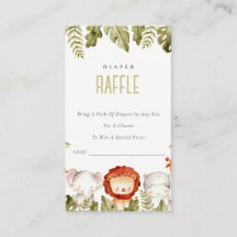 Tropical Safari Animals gör att Raffle Baby Shower