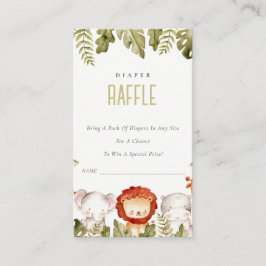 Tropical Safari Animals gör att Raffle Baby Shower Tilläggskort