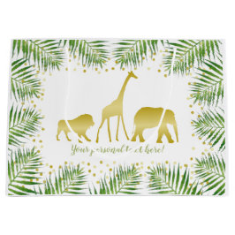 Tropical Safari Animals Guld Grönt Party