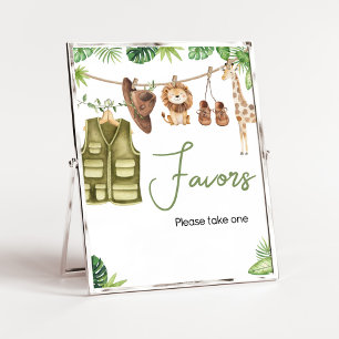 Tropical Safari Jungle Animals Baby Shower Favues  Poster