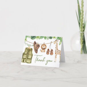 Tropical Safari Jungle Animals Baby Shower Tack Kort