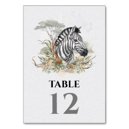 Tropical Safari Jungle Bröllop Zebra Bordsnummer