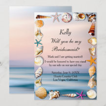 Tropical Sandy Beach and Seashells Bridesmaid