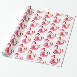 Tropical Santa Flamingo jul Presentpapper