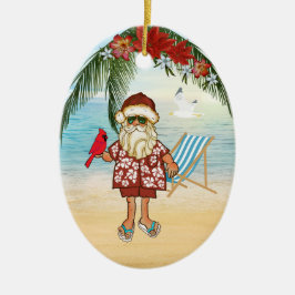 Tropical Santa Ornament