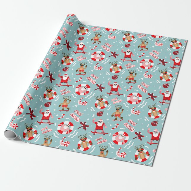 Tropical Santa Presentpapper (Utrullad)