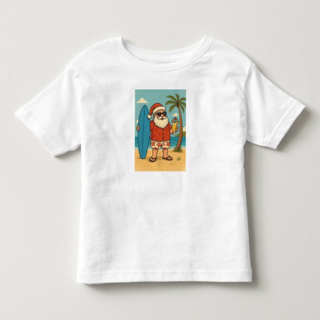 Tropical Santa Vibes T-Shirt | Cool Summer Jul (Framsida)