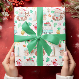 Tropical Santa Wrapping Papper Presentpapper