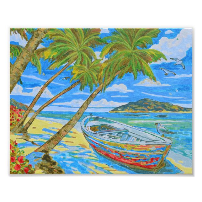 Tropical Scene photo Fototryck (Framsidan)