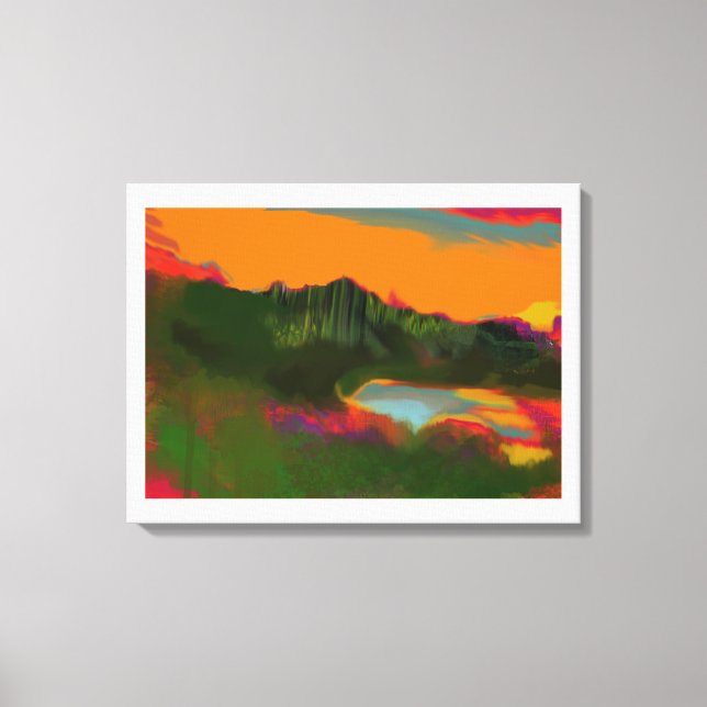 Tropical Scene sommar Sunset Canvastryck (Framsida)