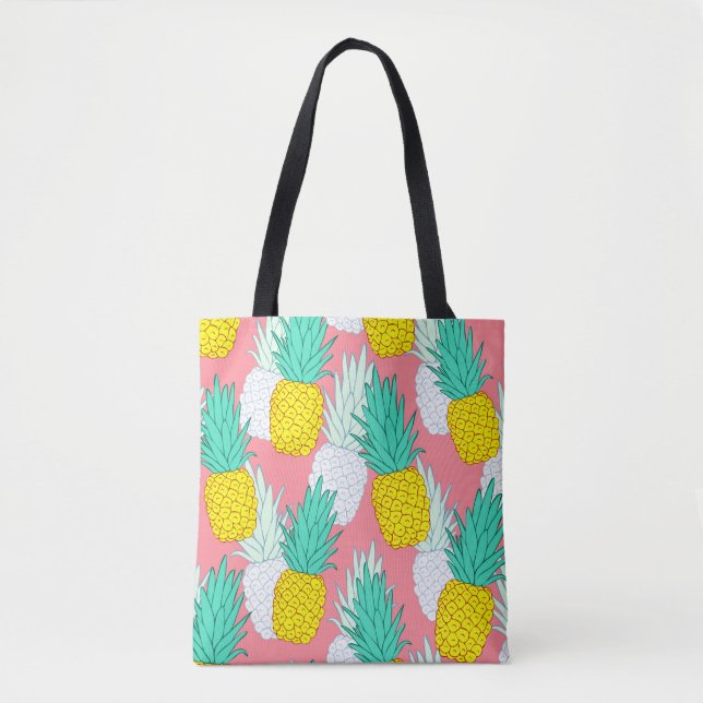 Tropical seamless pattern with exotic pineapples.  tygkasse (Framsida)