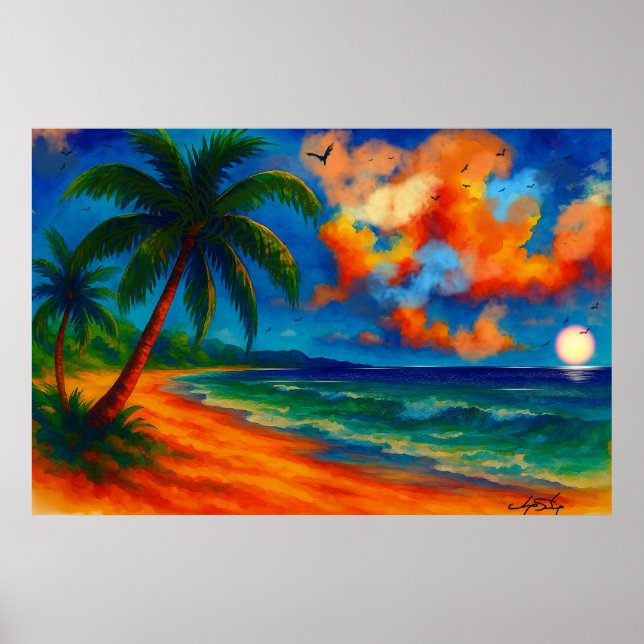 Tropical Serenity Landscape Poster (Framsidan)