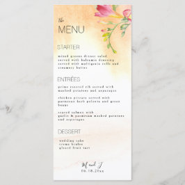 Tropical Shock rosa Freesia Watercolor Menu Meny