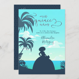 Tropical Silhouette Charro Quinceanera Inbjudningar