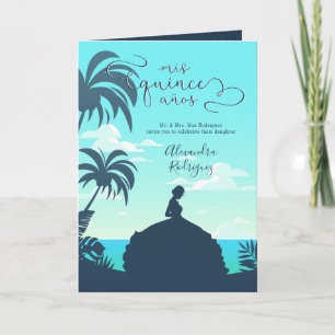 Tropical Silhouette Quinceanera Inbjudan