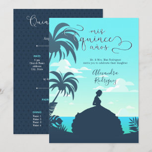Tropical Silhouette Quinceanera Inbjudningar