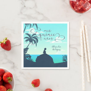 Tropical Silhouette Quinceanera Pappersservett