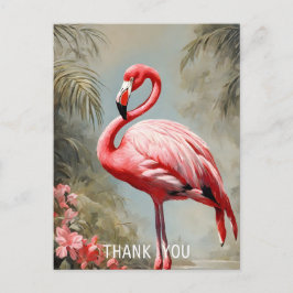 Tropical Sjö Side Rosa Flamingo Vintage Vykort