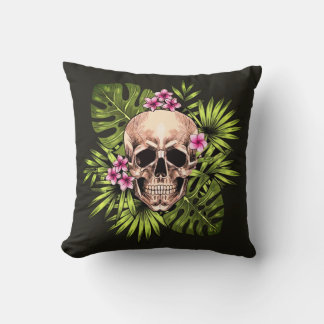 Tropical Skeleton Throw Pillow Kudde