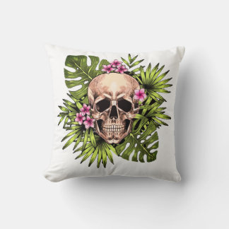 Tropical Skeleton Throw Pillow Kudde