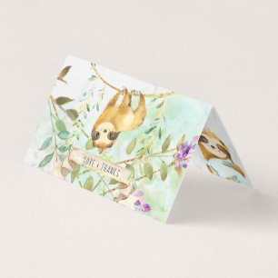 Tropical Sloth Tack för babyskor Visitkort